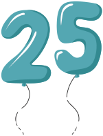 25-jähriges Jubiläum vom HörTeam Jubiläums-Logo